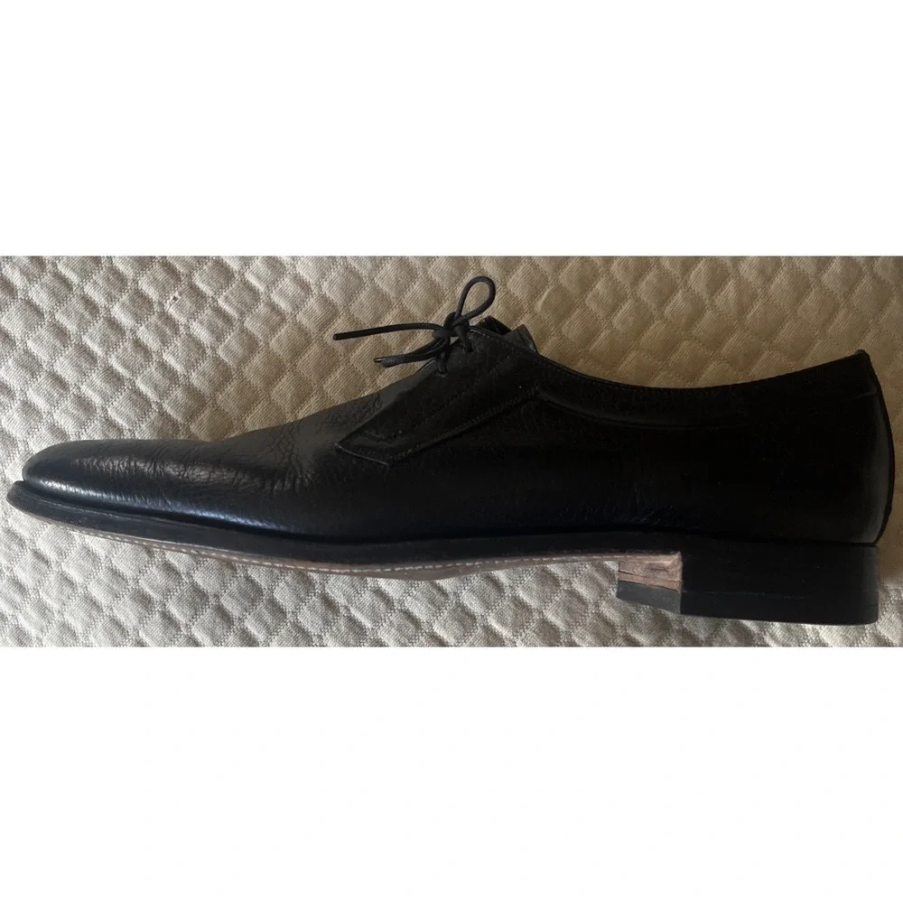 Nettleton‎ VTG Black Pebble Grain Leather Plain Toe Derby Oxford Shoes Mens 9